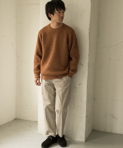 URBAN RESEARCH DOORS(アーバンリサーチドアーズ)の「メランジワッフルクルーネックニット∴(ニット/セーター・メンズ・ベージュ/オフホワイト/オレンジ・40/38)」の9枚目の写真
