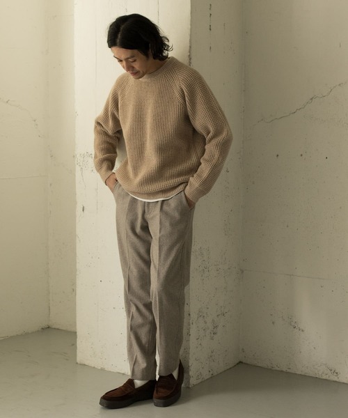 URBAN RESEARCH DOORS(アーバンリサーチドアーズ)の「メランジワッフルクルーネックニット∴(ニット/セーター・メンズ・ベージュ/オフホワイト/オレンジ・40/38)」の6枚目の写真