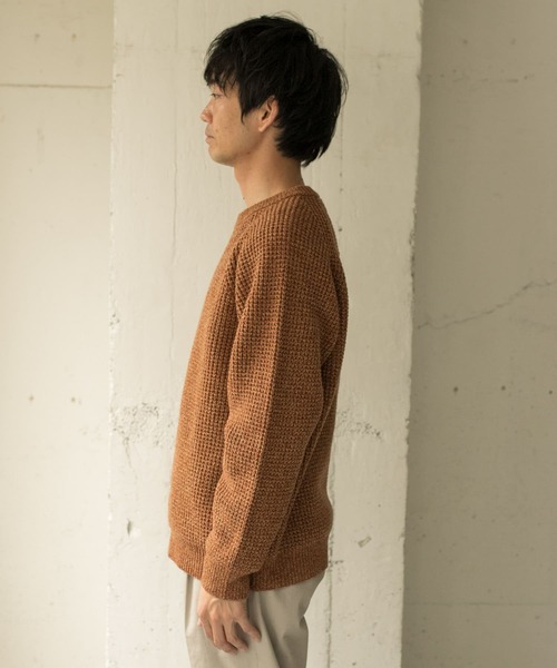 URBAN RESEARCH DOORS(アーバンリサーチドアーズ)の「メランジワッフルクルーネックニット∴(ニット/セーター・メンズ・ベージュ/オフホワイト/オレンジ・40/38)」の22枚目の写真