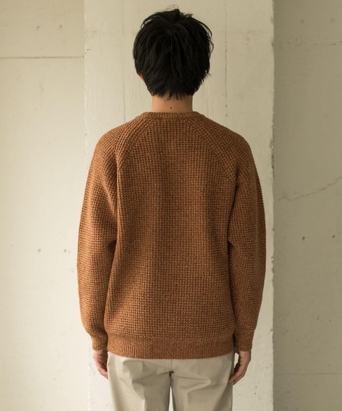 URBAN RESEARCH DOORS(アーバンリサーチドアーズ)の「メランジワッフルクルーネックニット∴(ニット/セーター・メンズ・ベージュ/オフホワイト/オレンジ・40/38)」の14枚目の写真