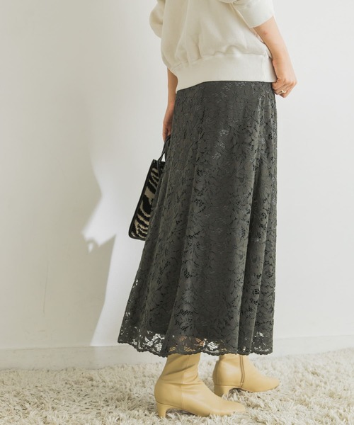 URBAN RESEARCH（アーバンリサーチ）の「レースマーメイドスカート（スカート・レディース・チャコールグレー/オフホワイト・38/36）」の5枚目の写真