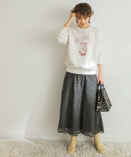URBAN RESEARCH（アーバンリサーチ）の「レースマーメイドスカート（スカート・レディース・チャコールグレー/オフホワイト・38/36）」の7枚目の写真