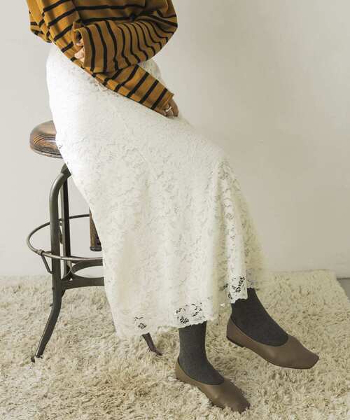 URBAN RESEARCH（アーバンリサーチ）の「レースマーメイドスカート（スカート・レディース・チャコールグレー/オフホワイト・38/36）」の10枚目の写真