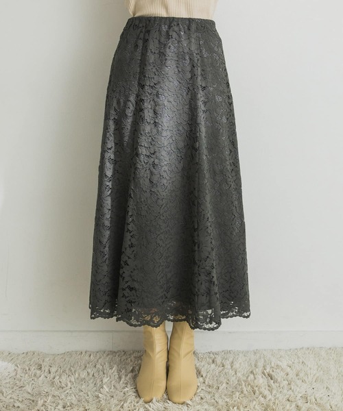 URBAN RESEARCH（アーバンリサーチ）の「レースマーメイドスカート（スカート・レディース・チャコールグレー/オフホワイト・38/36）」の12枚目の写真