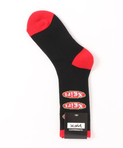 X Girl エックスガール Oval Logo Rib Socks