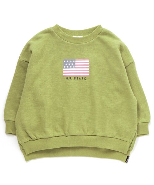 F.O.KIDS（エフオーキッズ）の「国旗プリントトレーナー（スウェット・キッズ・ブラウン/チャコール/グリーン/アイボリー/レインボー・80/100/110/95/90/140/130/120）」の4枚目の写真