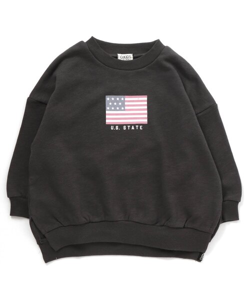 F.O.KIDS（エフオーキッズ）の「国旗プリントトレーナー（スウェット・キッズ・ブラウン/チャコール/グリーン/アイボリー/レインボー・80/100/110/95/90/140/130/120）」の3枚目の写真