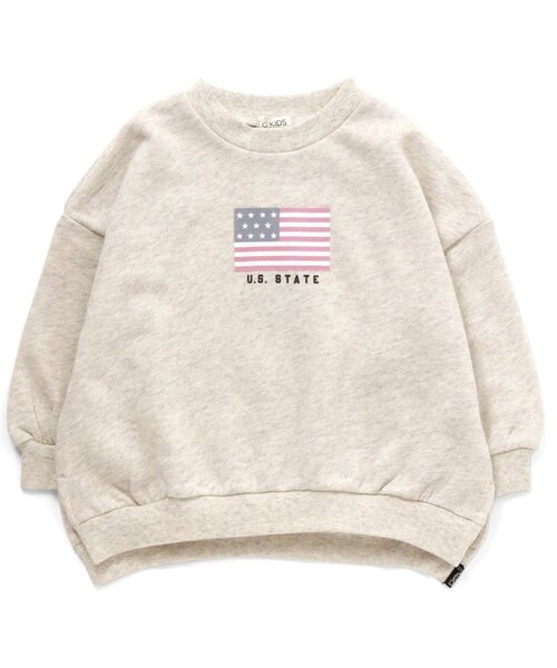 F.O.KIDS（エフオーキッズ）の「国旗プリントトレーナー（スウェット・キッズ・ブラウン/チャコール/グリーン/アイボリー/レインボー・80/100/110/95/90/140/130/120）」の2枚目の写真