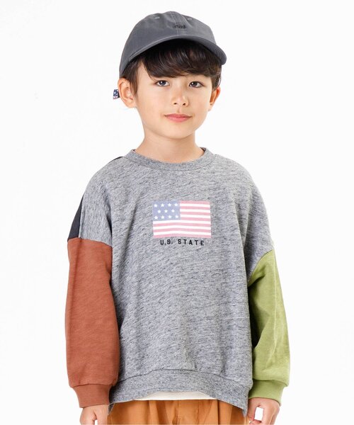 F.O.KIDS（エフオーキッズ）の「国旗プリントトレーナー（スウェット・キッズ・ブラウン/チャコール/グリーン/アイボリー/レインボー・80/100/110/95/90/140/130/120）」の5枚目の写真
