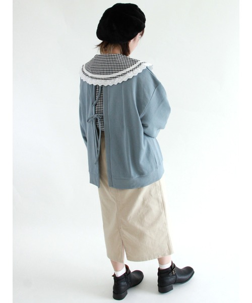 ehka sopo（エヘカソポ）の「【カタログ掲載アイテム】無地/チェックアソートビッグ襟ブラウス（シャツ/ブラウス・レディース・ブラック/ブラウン/オフホワイト/グリーン・ﾌﾘ-）」の7枚目の写真