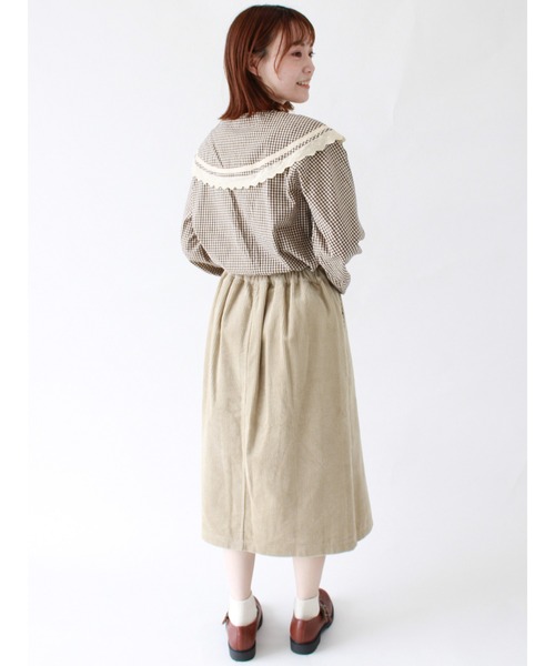 ehka sopo（エヘカソポ）の「【カタログ掲載アイテム】無地/チェックアソートビッグ襟ブラウス（シャツ/ブラウス・レディース・ブラック/ブラウン/オフホワイト/グリーン・ﾌﾘ-）」の13枚目の写真