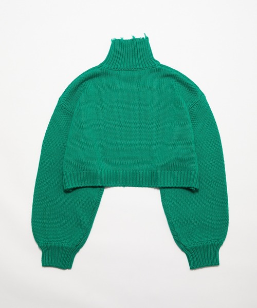 WHO'S WHO gallery（フーズフーギャラリー）の「ダメージハイネックニット（ニット/セーター・レディース・オフホワイト/ブラック/グリーン/ブルー/マスタード・FREE）」の10枚目の写真