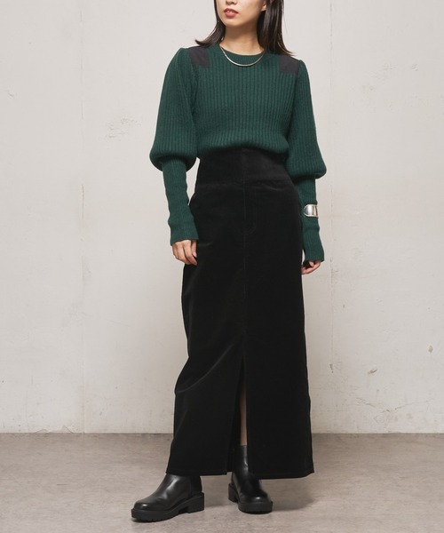 CIAOPANIC（チャオパニック）の「ショルダーパッチミリタリープルオーバー（ニット/セーター・レディース・ブラック/グリーン・FREE）」の3枚目の写真