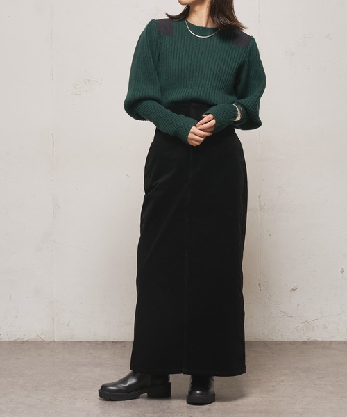 CIAOPANIC（チャオパニック）の「ショルダーパッチミリタリープルオーバー（ニット/セーター・レディース・ブラック/グリーン・FREE）」の14枚目の写真