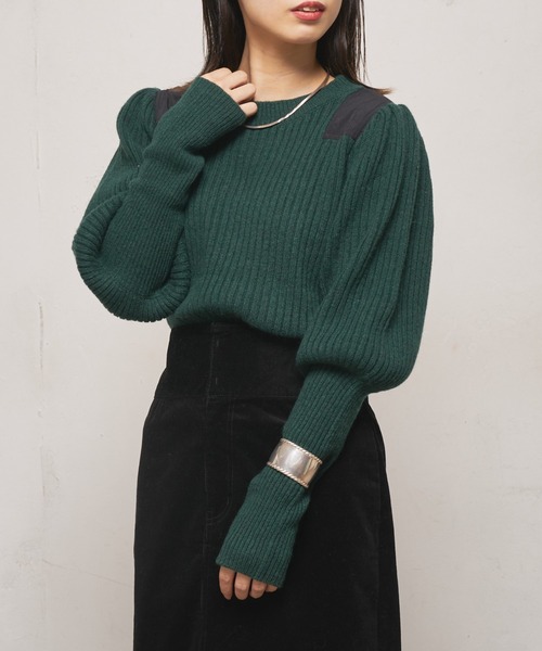 CIAOPANIC（チャオパニック）の「ショルダーパッチミリタリープルオーバー（ニット/セーター・レディース・ブラック/グリーン・FREE）」の19枚目の写真