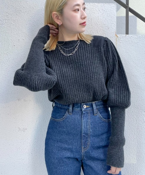 CIAOPANIC（チャオパニック）の「ショルダーパッチミリタリープルオーバー（ニット/セーター・レディース・ブラック/グリーン・FREE）」の22枚目の写真