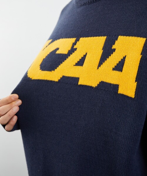 FREAK'S STORE(フリークスストア)の「NCAA/エヌシーエーエー/ SP LOGO KNIT(ニット/セーター・メンズ・ブラック/ネイビー/グレー・MEDIUM/LARGE)」の6枚目の写真