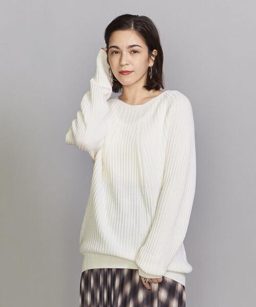 BEAUTY&YOUTH UNITED ARROWS(ビューティーアンドユースユナイテッドアローズ)の「BY ホールガーメント畔 ニットプルオーバー(ニット/セーター・レディース・ネイビー/オフホワイト/ピンク・FREE)」の1枚目の写真