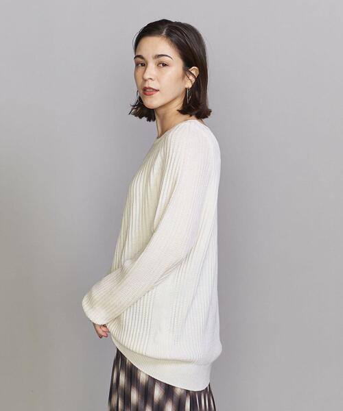 BEAUTY&YOUTH UNITED ARROWS(ビューティーアンドユースユナイテッドアローズ)の「BY ホールガーメント畔 ニットプルオーバー(ニット/セーター・レディース・ネイビー/オフホワイト/ピンク・FREE)」の5枚目の写真