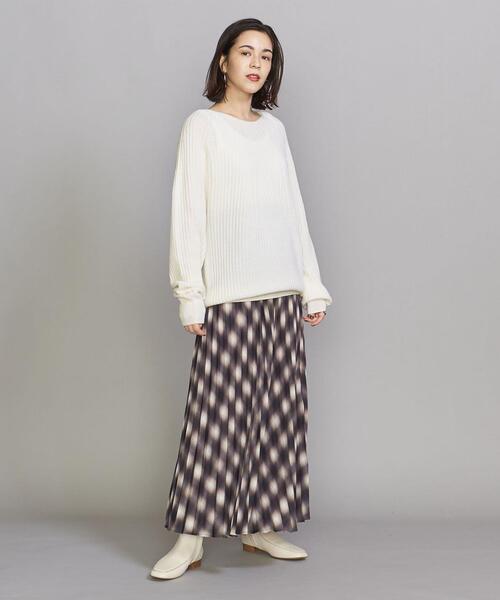 BEAUTY&YOUTH UNITED ARROWS(ビューティーアンドユースユナイテッドアローズ)の「BY ホールガーメント畔 ニットプルオーバー(ニット/セーター・レディース・ネイビー/オフホワイト/ピンク・FREE)」の8枚目の写真