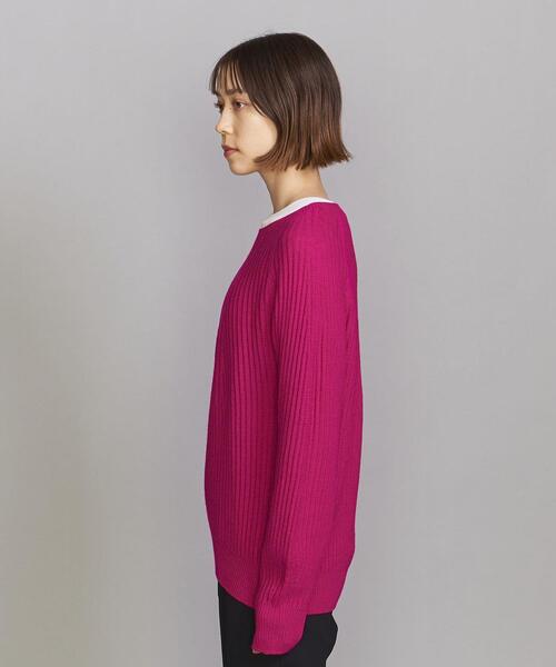 BEAUTY&YOUTH UNITED ARROWS(ビューティーアンドユースユナイテッドアローズ)の「BY ホールガーメント畔 ニットプルオーバー(ニット/セーター・レディース・ネイビー/オフホワイト/ピンク・FREE)」の7枚目の写真