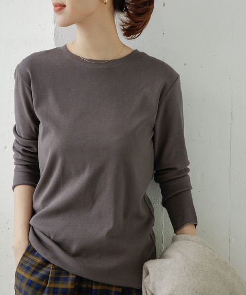 URBAN RESEARCH DOORS(アーバンリサーチドアーズ)の「『UR TECH』テレコクルーネックTシャツ(Tシャツ/カットソー・レディース・オフホワイト/チャコールグレー/ライトグレー・ONE)」の5枚目の写真