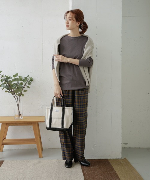 URBAN RESEARCH DOORS(アーバンリサーチドアーズ)の「『UR TECH』テレコクルーネックTシャツ(Tシャツ/カットソー・レディース・オフホワイト/チャコールグレー/ライトグレー・ONE)」の12枚目の写真