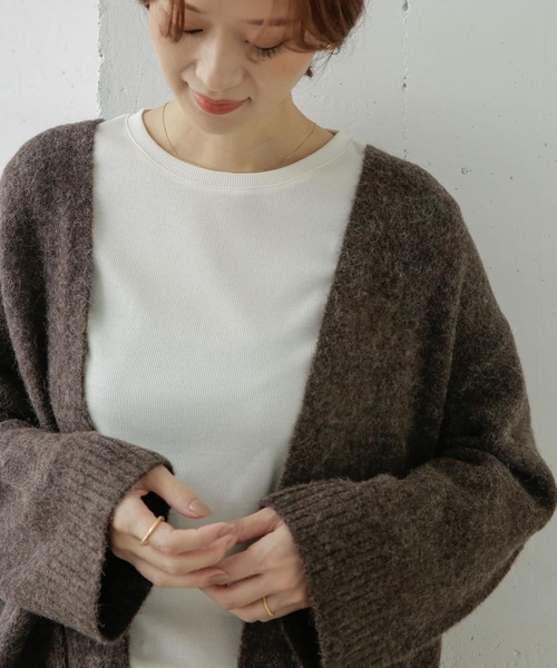 URBAN RESEARCH DOORS(アーバンリサーチドアーズ)の「『UR TECH』テレコクルーネックTシャツ(Tシャツ/カットソー・レディース・オフホワイト/チャコールグレー/ライトグレー・ONE)」の13枚目の写真