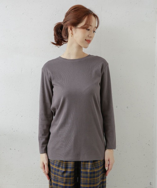 URBAN RESEARCH DOORS(アーバンリサーチドアーズ)の「『UR TECH』テレコクルーネックTシャツ(Tシャツ/カットソー・レディース・オフホワイト/チャコールグレー/ライトグレー・ONE)」の18枚目の写真