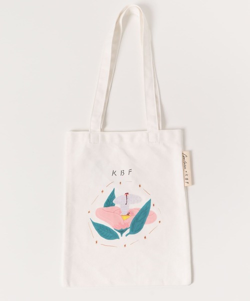 KBF(ケイビーエフ)の「Aki IshibashiコラボBAG(トートバッグ・レディース・ライトグレー/ベージュ/オフホワイト・ONE)」の5枚目の写真