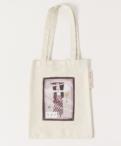KBF(ケイビーエフ)の「Aki IshibashiコラボBAG(トートバッグ・レディース・ライトグレー/ベージュ/オフホワイト・ONE)」の7枚目の写真