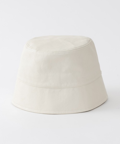 COLONY 2139（コロニートゥーワンスリーナイン）の「フェイクレザー深バケットハット（ハット・レディース・ブラック/アイボリー/ブラウン・FREE）」の4枚目の写真
