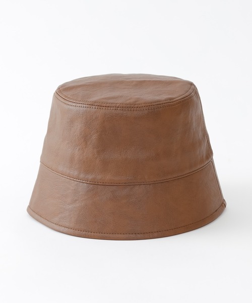 COLONY 2139（コロニートゥーワンスリーナイン）の「フェイクレザー深バケットハット（ハット・レディース・ブラック/アイボリー/ブラウン・FREE）」の6枚目の写真