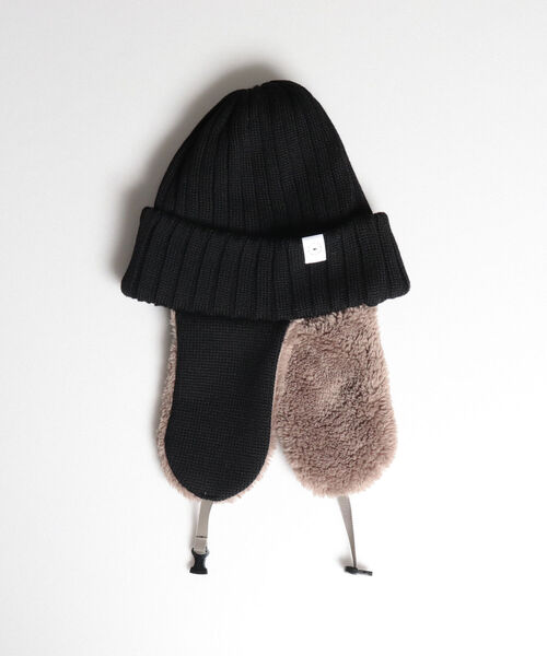 halo commodity(ハロ コモディティー)の「【halo Commodity/ハロ コモディティー】Ambit Flap Cap フラップワッチ(ニットキャップ/ビーニー・メンズ・ブラック/グレー/アイボリー/テラコッタ・FREE)」の5枚目の写真