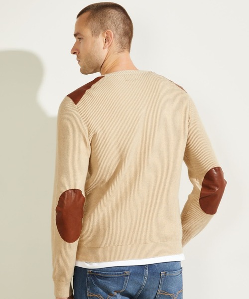 Liam Leather Patch Sweater | GUESS 