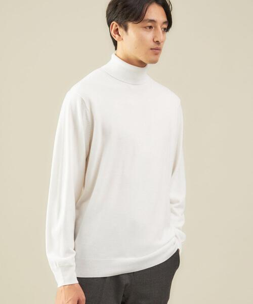 green label relaxing（グリーンレーベルリラクシング）の「＜green label relaxing＞120s 天竺 タートルネック ニット（ニット/セーター・メンズ・ブラック/グレー/ベージュ/ホワイト・XL/M/S/L）」の2枚目の写真