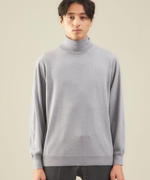 green label relaxing（グリーンレーベルリラクシング）の「＜green label relaxing＞120s 天竺 タートルネック ニット（ニット/セーター・メンズ・ブラック/グレー/ベージュ/ホワイト・XL/M/S/L）」の7枚目の写真