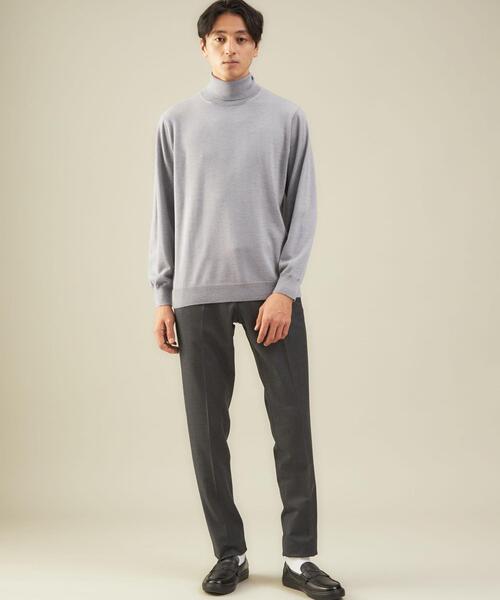 green label relaxing（グリーンレーベルリラクシング）の「＜green label relaxing＞120s 天竺 タートルネック ニット（ニット/セーター・メンズ・ブラック/グレー/ベージュ/ホワイト・XL/M/S/L）」の8枚目の写真