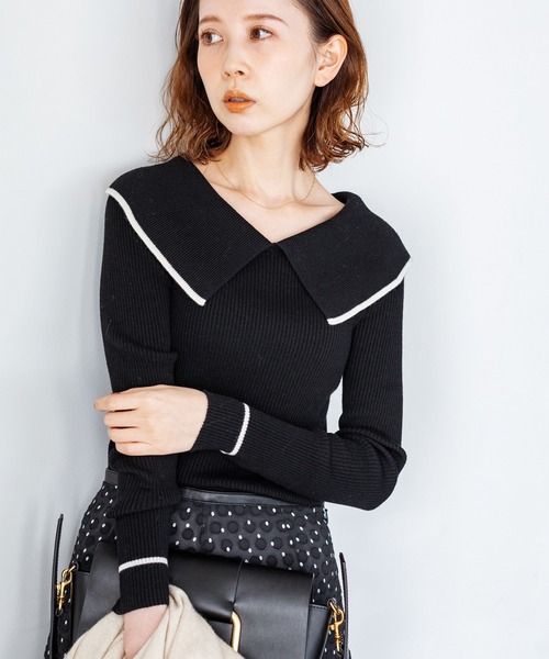 IENA（イエナ）の「ファインウール ショールカラーリブプルオーバー