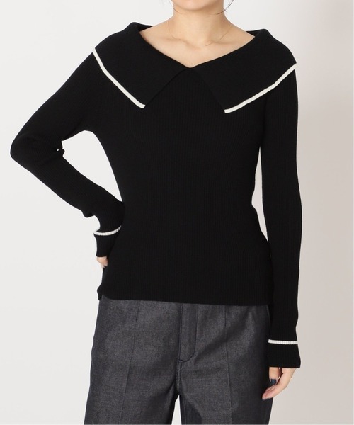 IENA(イエナ)の「ファインウール ショールカラーリブプルオーバー◆(ニット/セーター・レディース・ブラック/ネイビー・FREE)」の10枚目の写真