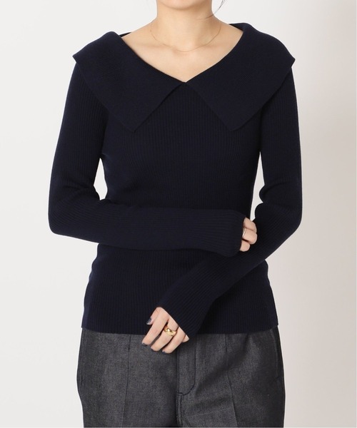 IENA(イエナ)の「ファインウール ショールカラーリブプルオーバー◆(ニット/セーター・レディース・ブラック/ネイビー・FREE)」の21枚目の写真