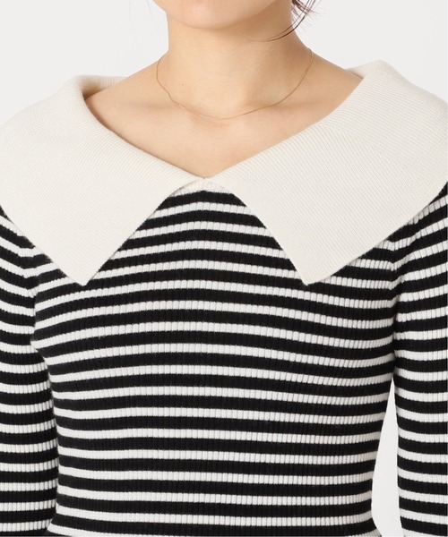 IENA(イエナ)の「ファインウール ショールカラーリブプルオーバー◆(ニット/セーター・レディース・ブラック/ネイビー・FREE)」の12枚目の写真