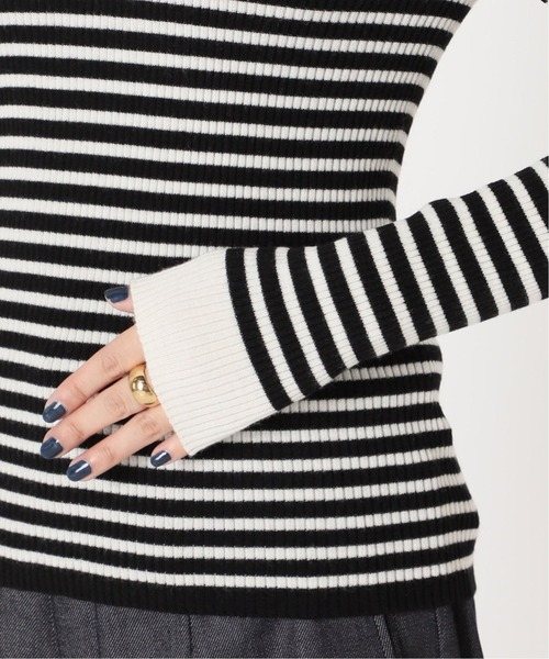 IENA(イエナ)の「ファインウール ショールカラーリブプルオーバー◆(ニット/セーター・レディース・ブラック/ネイビー・FREE)」の4枚目の写真