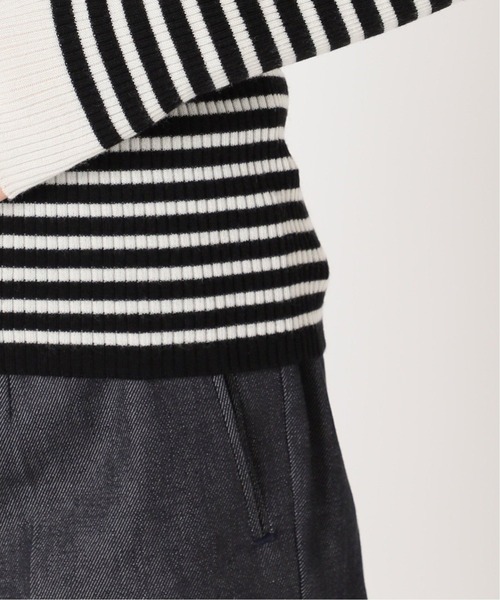 IENA(イエナ)の「ファインウール ショールカラーリブプルオーバー◆(ニット/セーター・レディース・ブラック/ネイビー・FREE)」の6枚目の写真