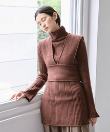 レイヤードニットチュニック