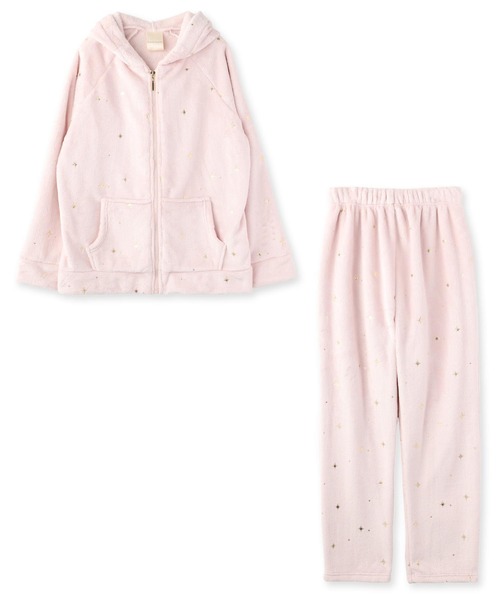 fran de lingerie（フランデランジェリー）の「もこもこ パーカー・ロングパンツ上下セット レディース パジャマ セットアップ ふわふわ 部屋着 かわいい あったか（ルームウェア/パジャマ・レディース・ホワイト/パープル/ネイビー/ブラウン/オフホワイト/ピンク/ダークグレー/シルバーグレー/クリアブラック/ダークブルー・M-L/S-M）」の13枚目の写真