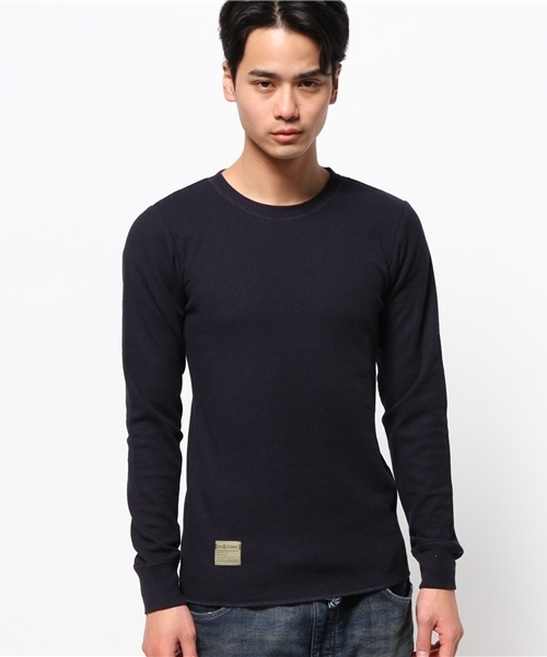 OUTLET(アウトレット)の「【WHO'S WHO gallery】EMワッフルTEE(Tシャツ/カットソー・メンズ・ネイビー・MEDIUM)」の2枚目の写真