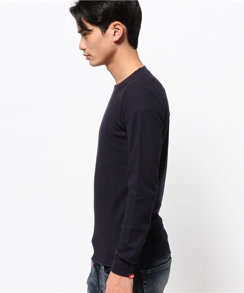 OUTLET(アウトレット)の「【WHO'S WHO gallery】EMワッフルTEE(Tシャツ/カットソー・メンズ・ネイビー・MEDIUM)」の3枚目の写真