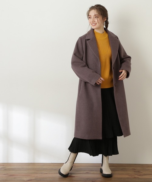 N.（N. Natural Beauty Basic）（エヌエヌナチュラルビューティーベーシック）の「【S Size Line】◆アンゴラビーバーチェスターコート（チェスターコート・レディース・ブラック/グレー/チャコールグレー/モカ/レンガ・SMALL/MEDIUM）」の12枚目の写真