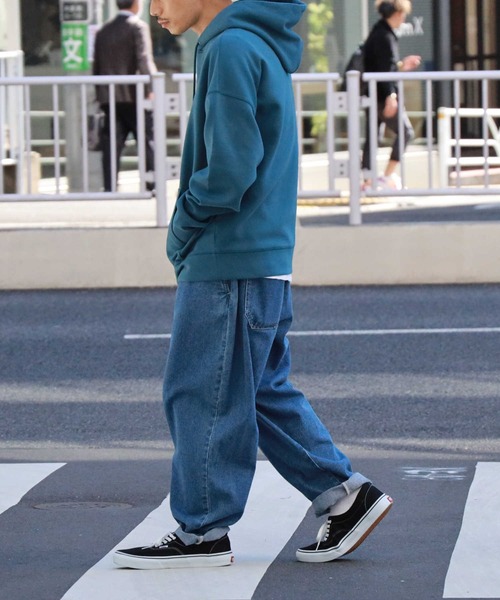 BACK NUMBER（バックナンバー）の「【BACK NUMBER】ビッグシルエットポンチパーカー（パーカー・メンズ・ブラック/グレー/オリーブ/ピンク/ターコイズブルー・M/L/XL）」の9枚目の写真